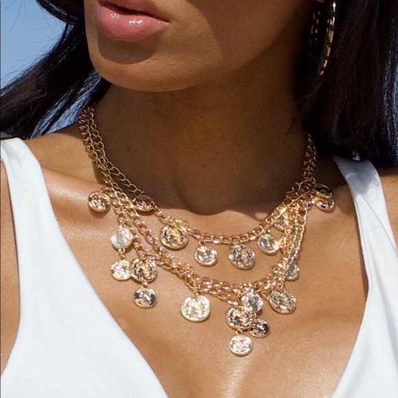 Jewelry - Coined Tiered Gold Necklace